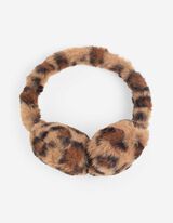 Ohrenklappen - Animal-Muster - beige