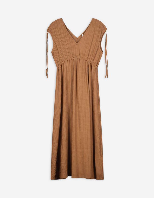 Robe maxi longueur - Viscose mélangée - marron clair