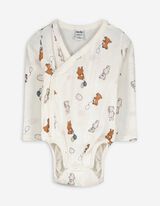 Set met romper, broek en slabbetje - Katoen - wit