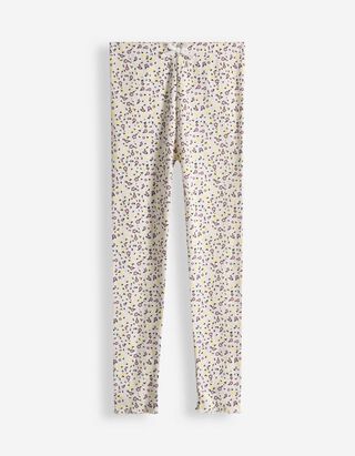 Leggings - Gerippt - wei&szlig;