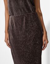 Rock in A-Linie - Samt - dunkelbraun