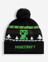 Muts met pompon - Minecraft - Zwart
