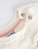 Trikotažinis megztinis - Pliušas - baltas