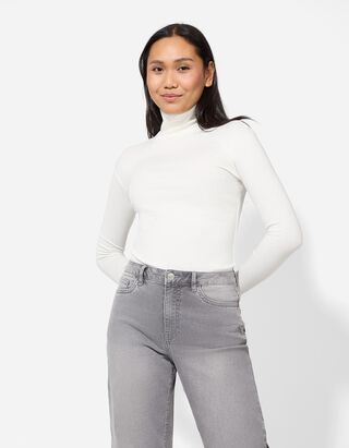 Bluză de corp cu mânecă lungă - Conținutul de modă - Alb