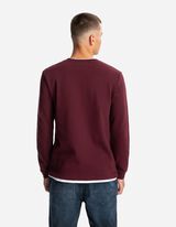 Bluză de corp cu mânecă lungă - Double-Layer-Look - Rosu inchis