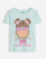 T-Shirt - Frontprint - blau