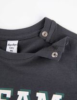 koszulka z długim rękawem - Druk z przodu - ciemny szary