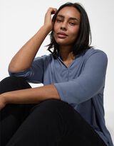 Hossz&uacute; ujj&uacute; felső - Viszk&oacute;ztartalom - vilagoskek