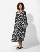 Kleid in A-Linie - Allover-Muster - schwarz
