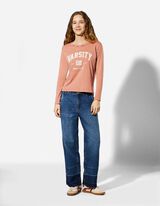 Langarmshirt - Frontprint - orange