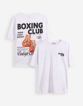 T-Shirt - R&uuml;ckenprint - Wei&szlig;