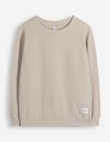 Sweatshirt - Waffelstruktur - Beige