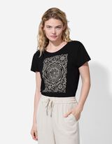 T-shirt - Glitterprint - zwart