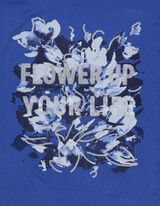 T-shirt - Viscose m&eacute;lang&eacute;e - Bleu fonc&eacute;
