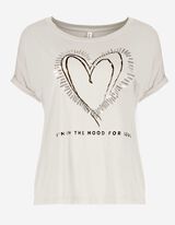 T-shirt - Viscose m&eacute;lang&eacute;e - blanc