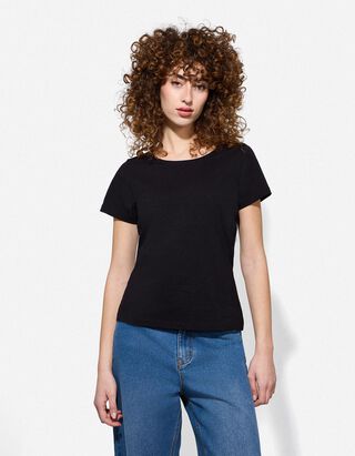 T-shirt - Effen - zwart