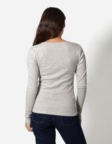 Mar&scaron;kinėliai ilgomis rankovėmis - Medvilnės mi&scaron;inys - pilkas