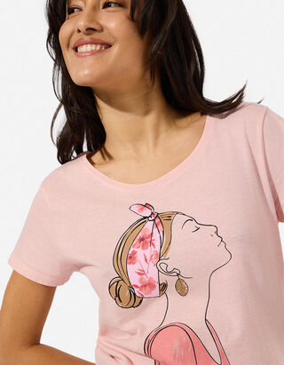 T-Shirt - Glitzerprint - Rosa