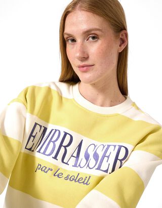 Sweatshirt - Messageprint - Gelb