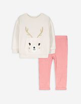 zestaw bluza i legginsy - hafty - bez