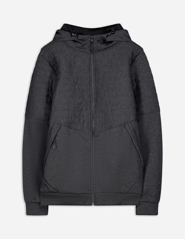 rozpinana bluza - prążkowana faktura - ciemny szary