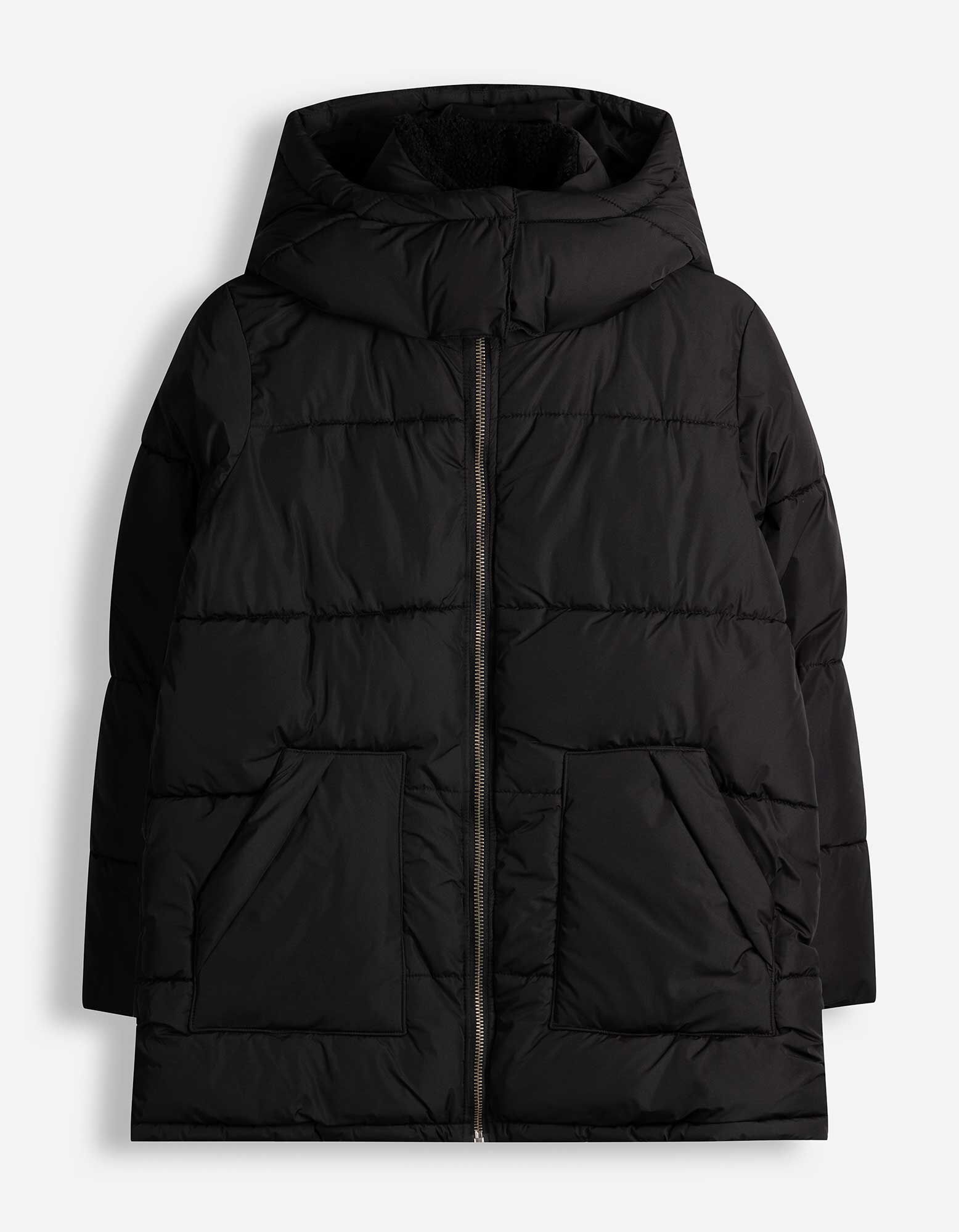 Outdoorjacke - Material-Mix - Schwarz