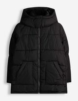 Outdoorjacke - Material-Mix - Schwarz
