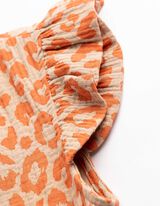 Kleid - Allover-Print - beige