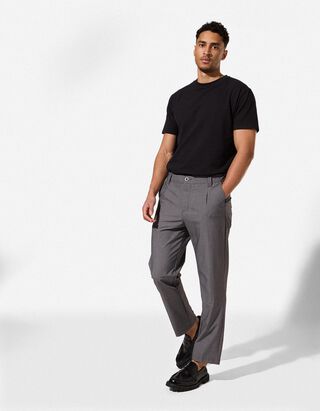 Chinohose - Viskose-Anteil - Grau