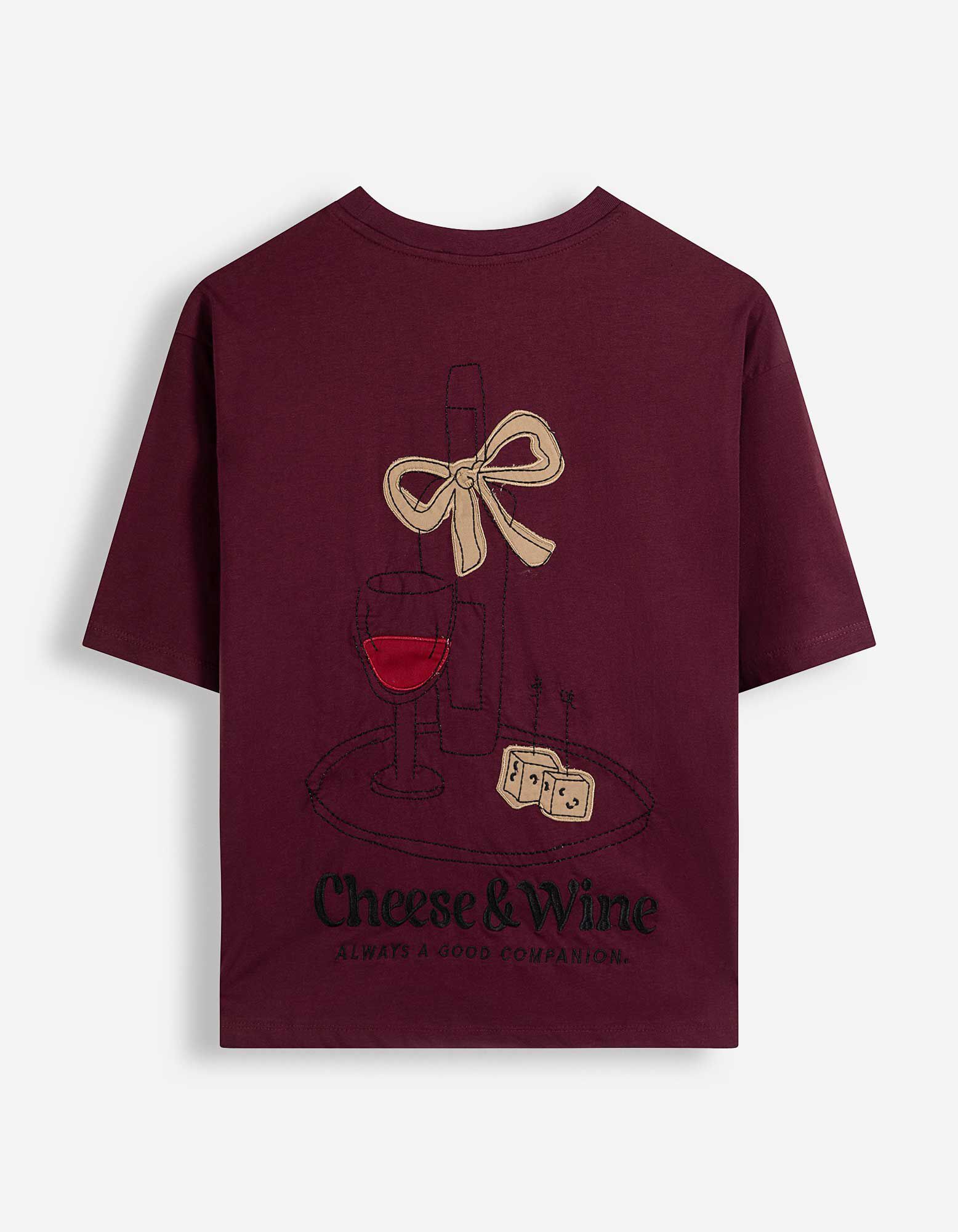 T-Shirt - R&uuml;ckenprint - Dunkelrot