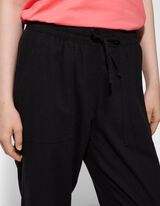 Hlače - Lanena me&scaron;anica - crna