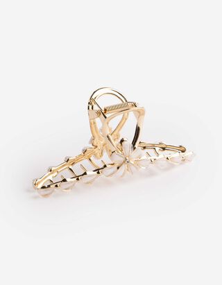 Haarklammer - Blumen - goldfarben