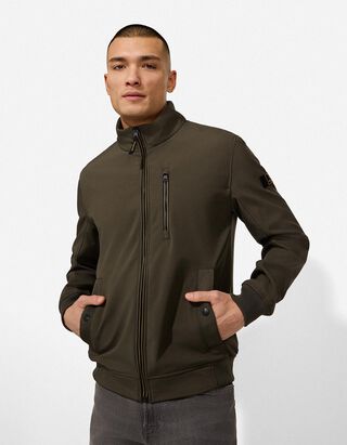 Softshell jas - Opstaande kraag - donkergroen