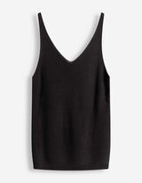 Stricktop - V-Ausschnitt - schwarz