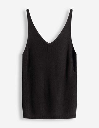 Stricktop - V-Ausschnitt - schwarz