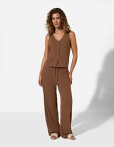 Stricktop - Knopfleiste - Braun