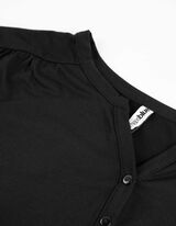 Hosszú ujjú felső - Henley kivágás - fekete