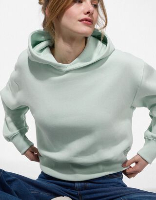 Hoodie - einfarbig - hellblau