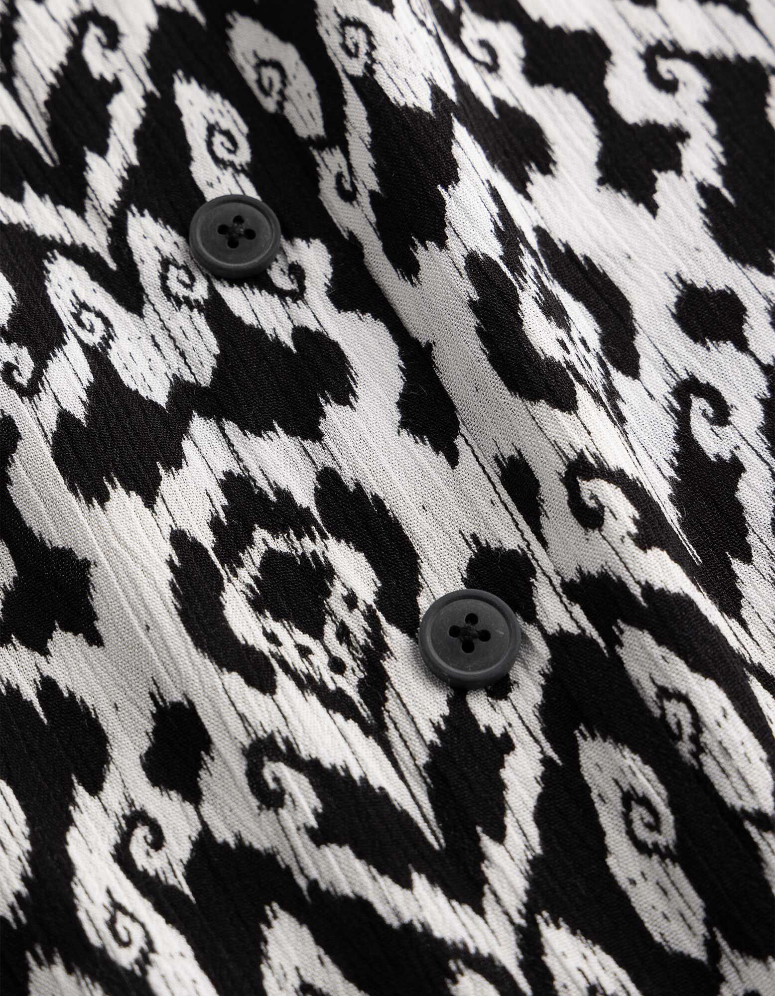 Blusentop - Allover-Print - Schwarz