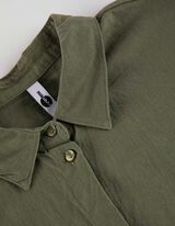 Overhemdblouse - Linnenmix - donkergroen