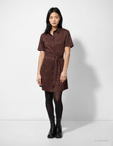 Abito - Imitazione di camoscio - marrone scuro