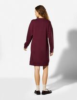Kleid - Sweat - dunkelrot
