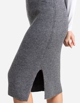 Gonna a maglia - Maglia a coste - grigio scuro