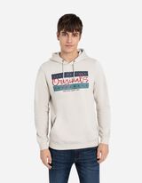 Hoodie - Vooropdruk - beige