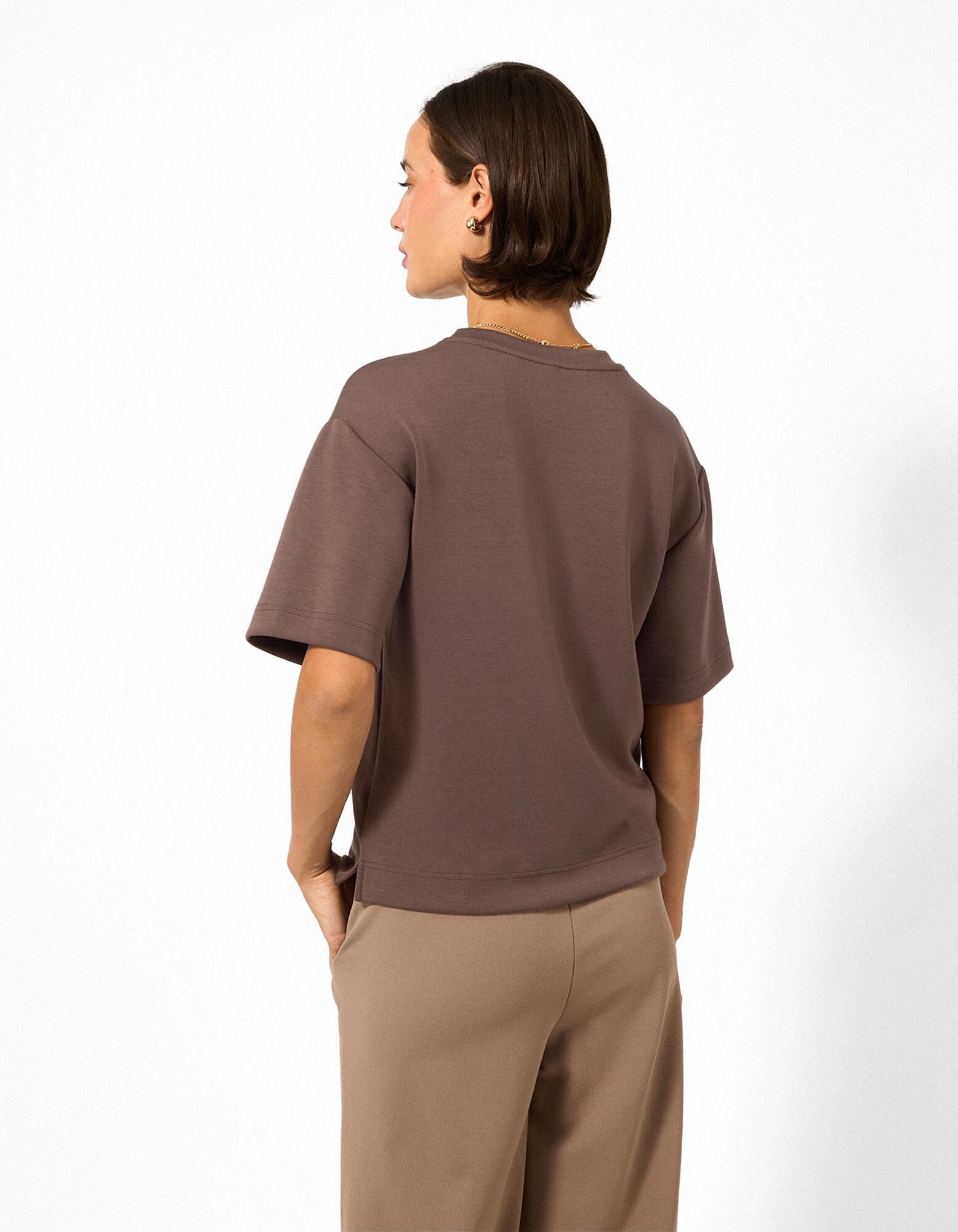 T-Shirt - Modal-Anteil - Braun