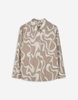 Bluse - Allover-Muster - beige