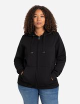 rozpinana bluza - jednokolorowy - czarny