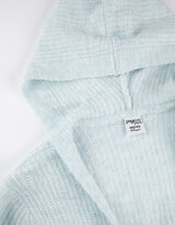 Dolga jopa - Rebrasta pletenina - svetlo modra