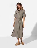 Jurk - Linnenlook - groen