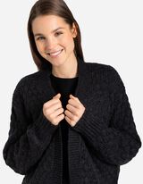 Cardigan lungo - Effetto lana - nero